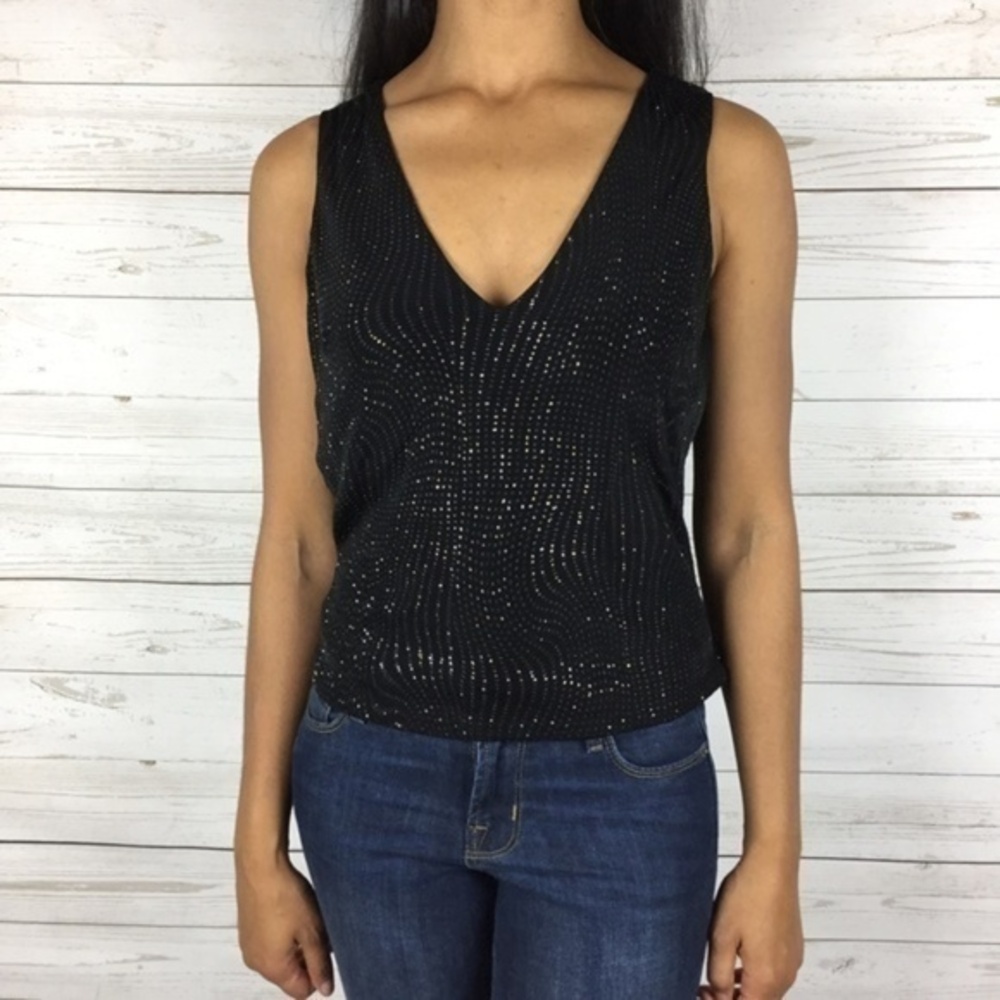 Jessica McClintock Metallic Gold Shimmery Blouse‎